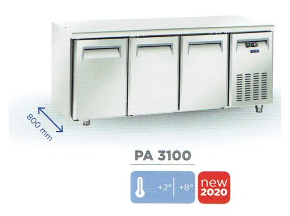 Tavolo refrigerato PA3100 pasticceria inox, positivo + 2/+8°.